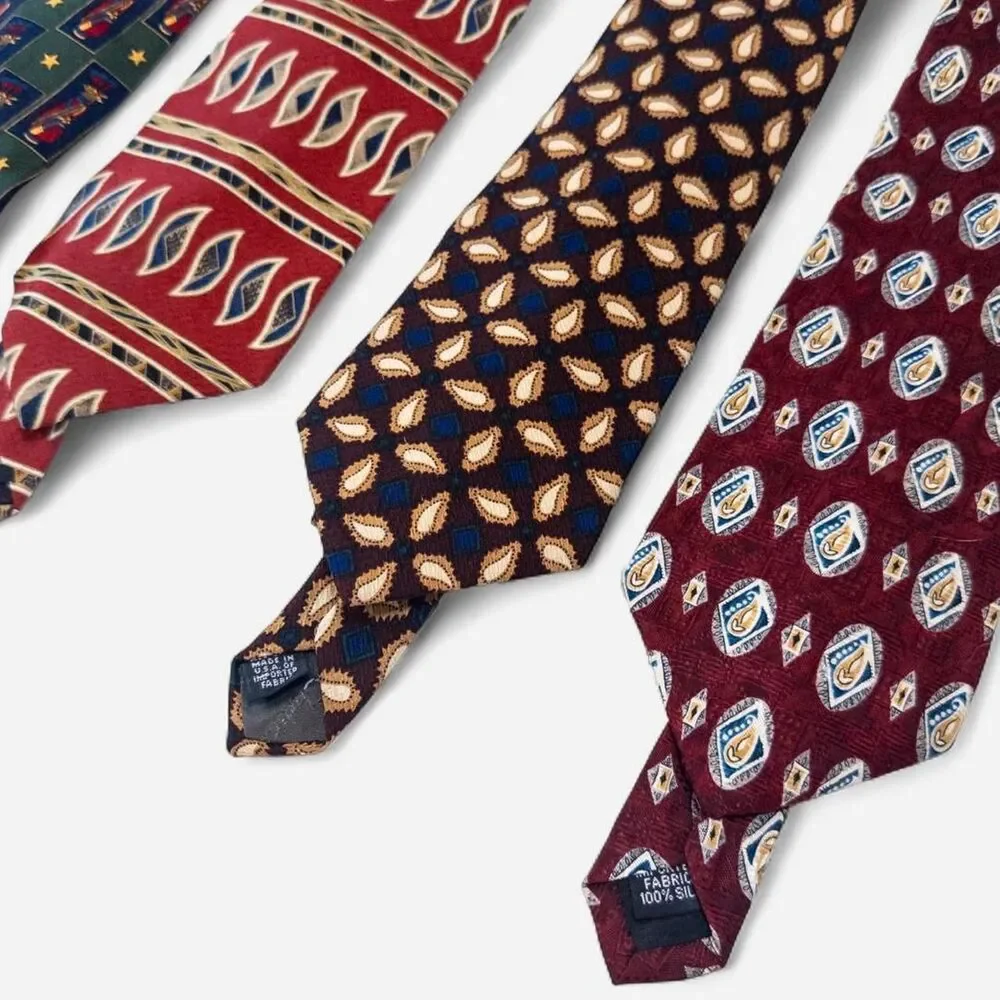 Vintage 100% Silk Designer Tie Bundle 6pc Tommy Hilfiger Dior Feraud